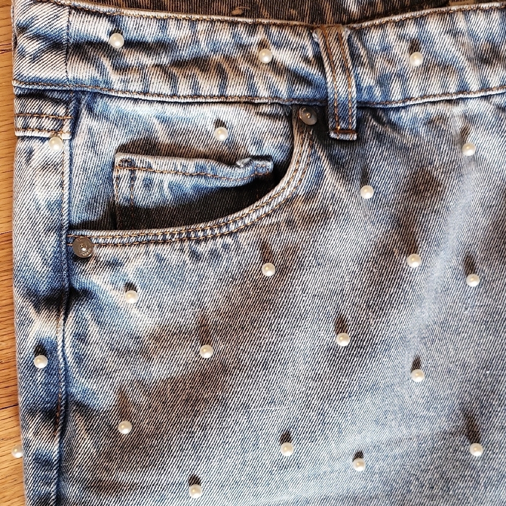 Blank NYC Pearls Front And Back Blue High Rise Jeans - Picture 9 of 11